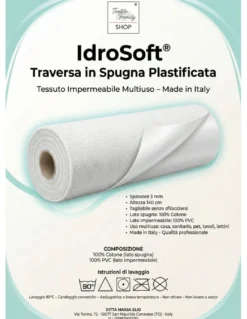 Tessuto Impermeabile Spugna Cotone PVC 3mm - Coprimaterasso, Salva Divano, Protezione Culla e Pet - Made in Italy