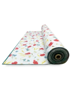 TESSUTO tenda SOLE STAMPATO con PAPAVERI e VERDE UNITO da un Lato da esterno GIARDINO balcone A METRO altezza cm. 300
