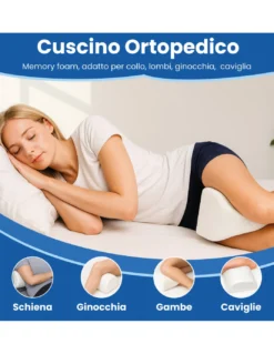Tex Family Cuscino Ortopedico Memory Foam - Supporto Collo, Schiena, Ginocchia, Caviglie - Antibatterico, Made in Italy