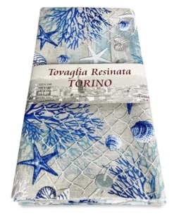 TOVAGLIA antimacchia RESINATA TORINO mare MARINO coralli BLU