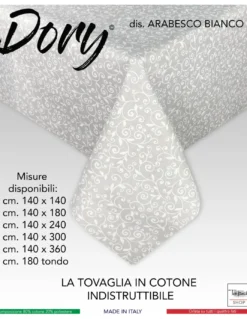 TOVAGLIA DORY arabesco BIANCO in cotone