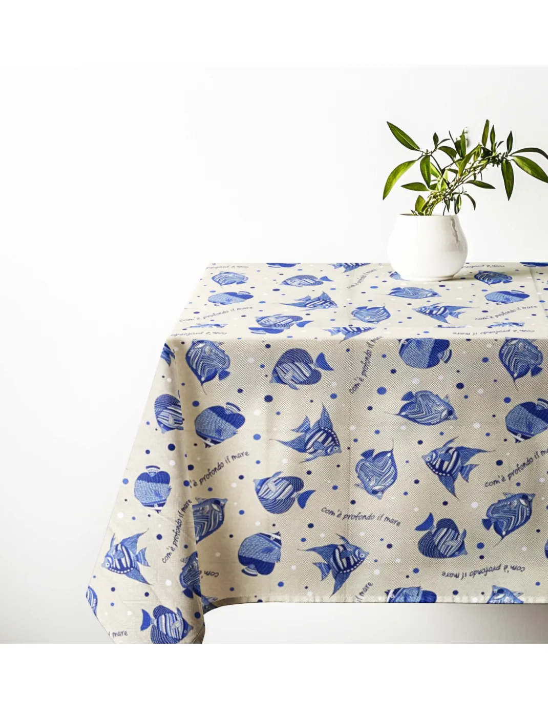 Tovaglia Dory "Com’è Profondo il Mare" – Cotone Pesante – Made in Italy – Lavabile