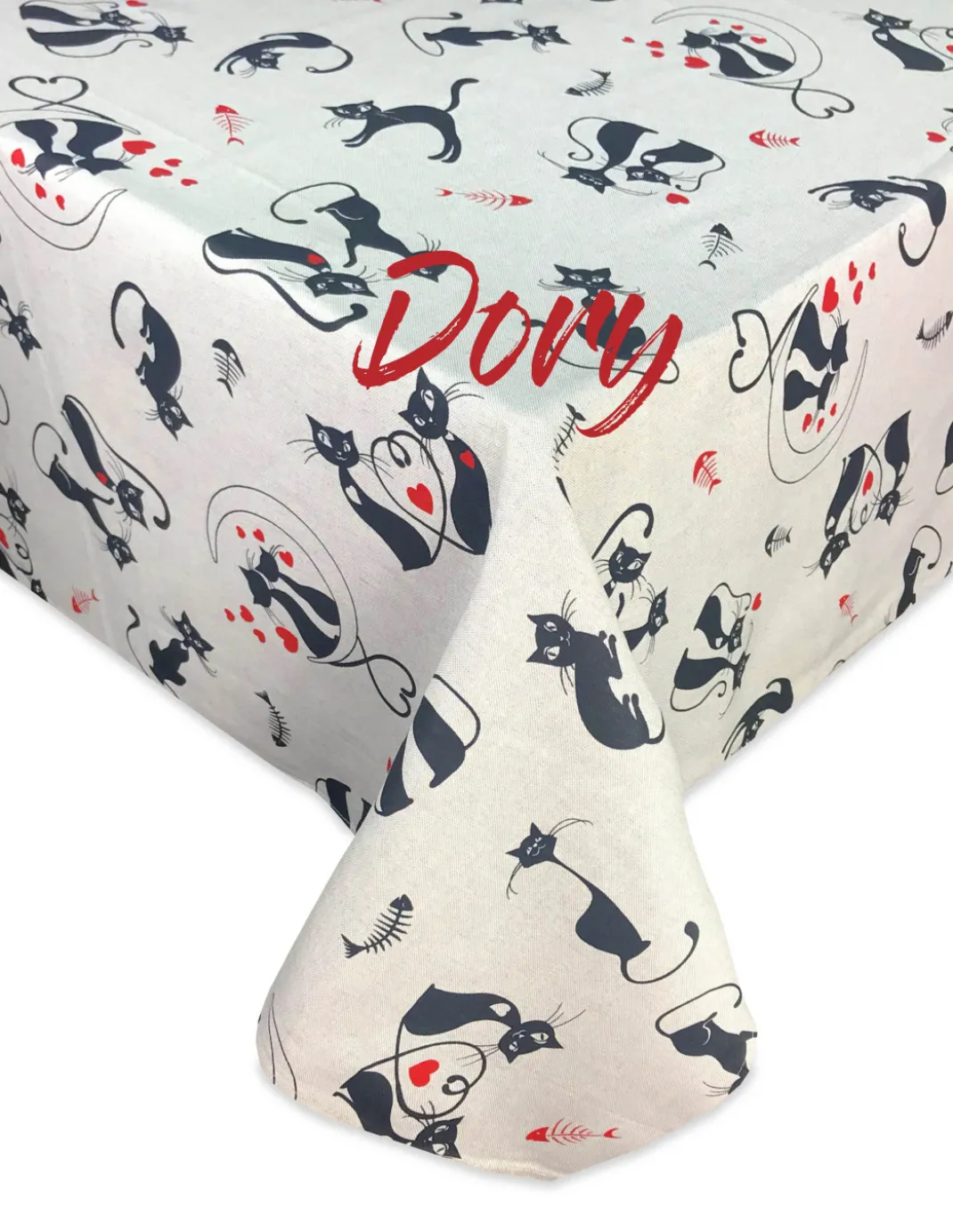 TOVAGLIA DORY GATTI DISEGNO gatto NERO in cotone