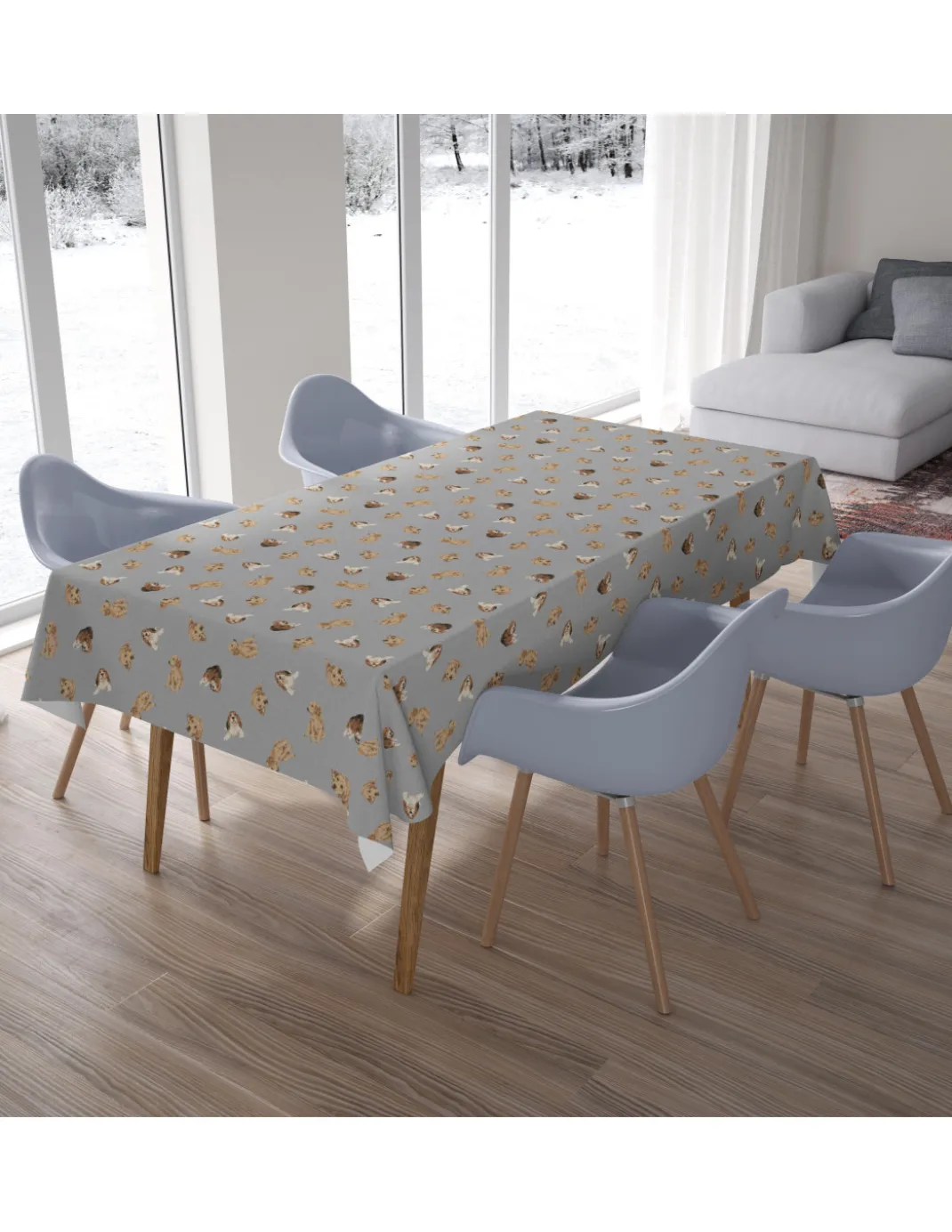 TOVAGLIA in cotone CANI grigio scuro