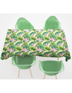 TOVAGLIA in COTONE disegno FLAMINGO fenicotteri made in Italy