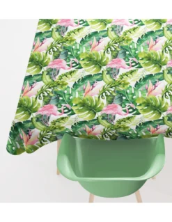 TOVAGLIA in COTONE disegno FLAMINGO fenicotteri made in Italy