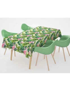 TOVAGLIA in COTONE disegno FLAMINGO fenicotteri made in Italy
