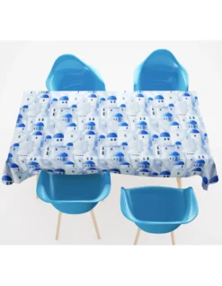 TOVAGLIA in COTONE disegno SANTORINI blu made in Italy