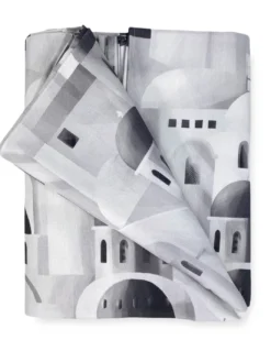 TOVAGLIA in COTONE disegno SANTORINI grigio made in Italy