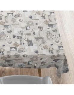 TOVAGLIA in COTONE disegno Tirolese SHABBY Beige made in Italy