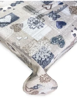 TOVAGLIA in COTONE disegno Tirolese SHABBY Beige made in Italy