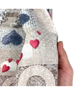 TOVAGLIA in COTONE disegno Tirolese SHABBY Rosso made in Italy