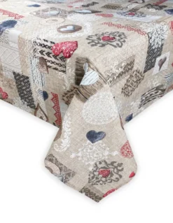 TOVAGLIA in COTONE disegno Tirolese SHABBY Rosso made in Italy