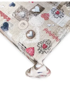 TOVAGLIA in COTONE disegno Tirolese SHABBY Rosso made in Italy