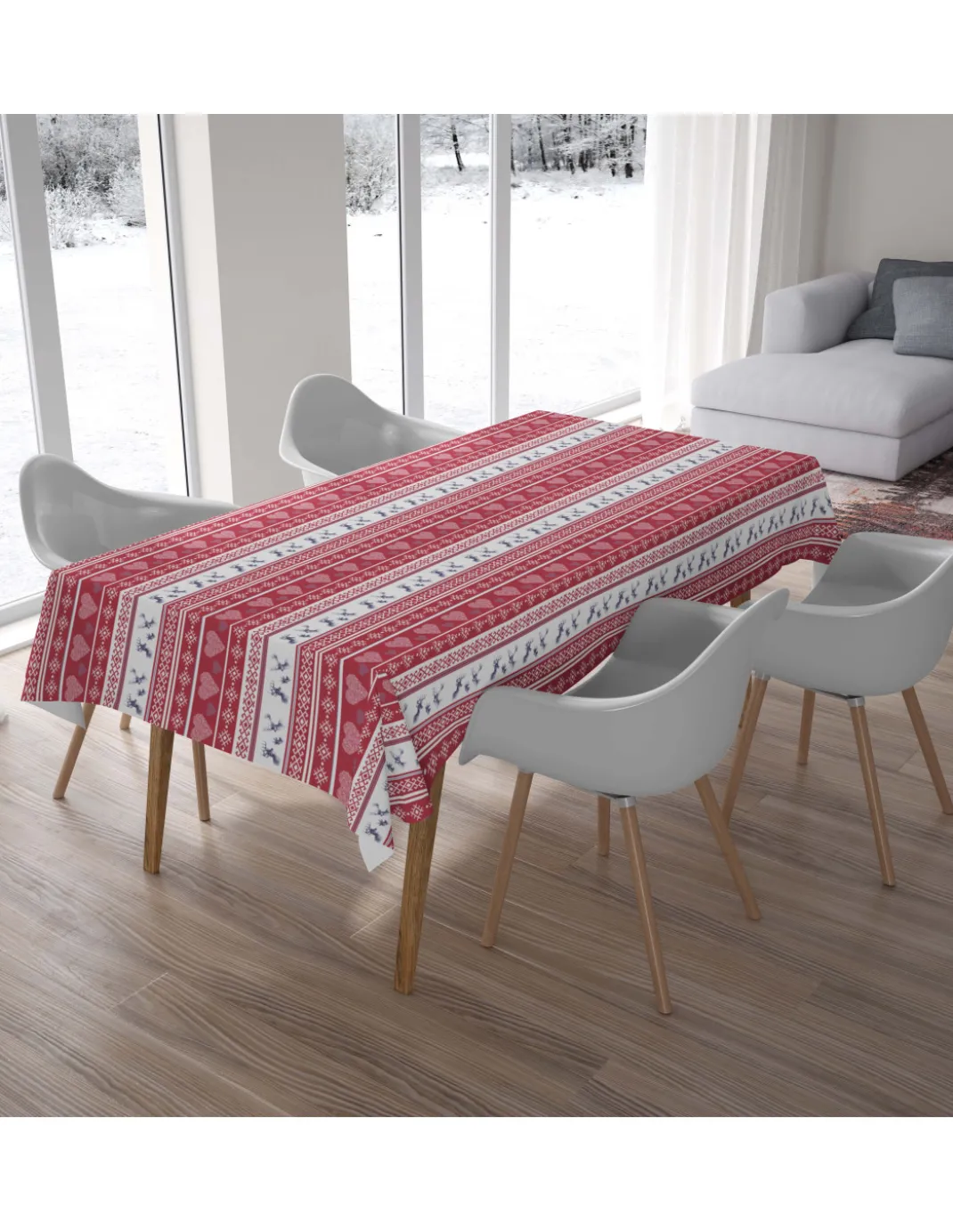 TOVAGLIA in COTONE in stile montanaro CERVINO rosso