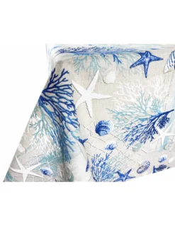 TOVAGLIA in COTONE mare MARINO coralli BLU