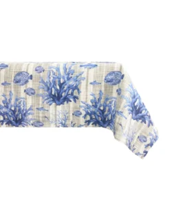 TOVAGLIA in COTONE mare PESCI mare marino BLU