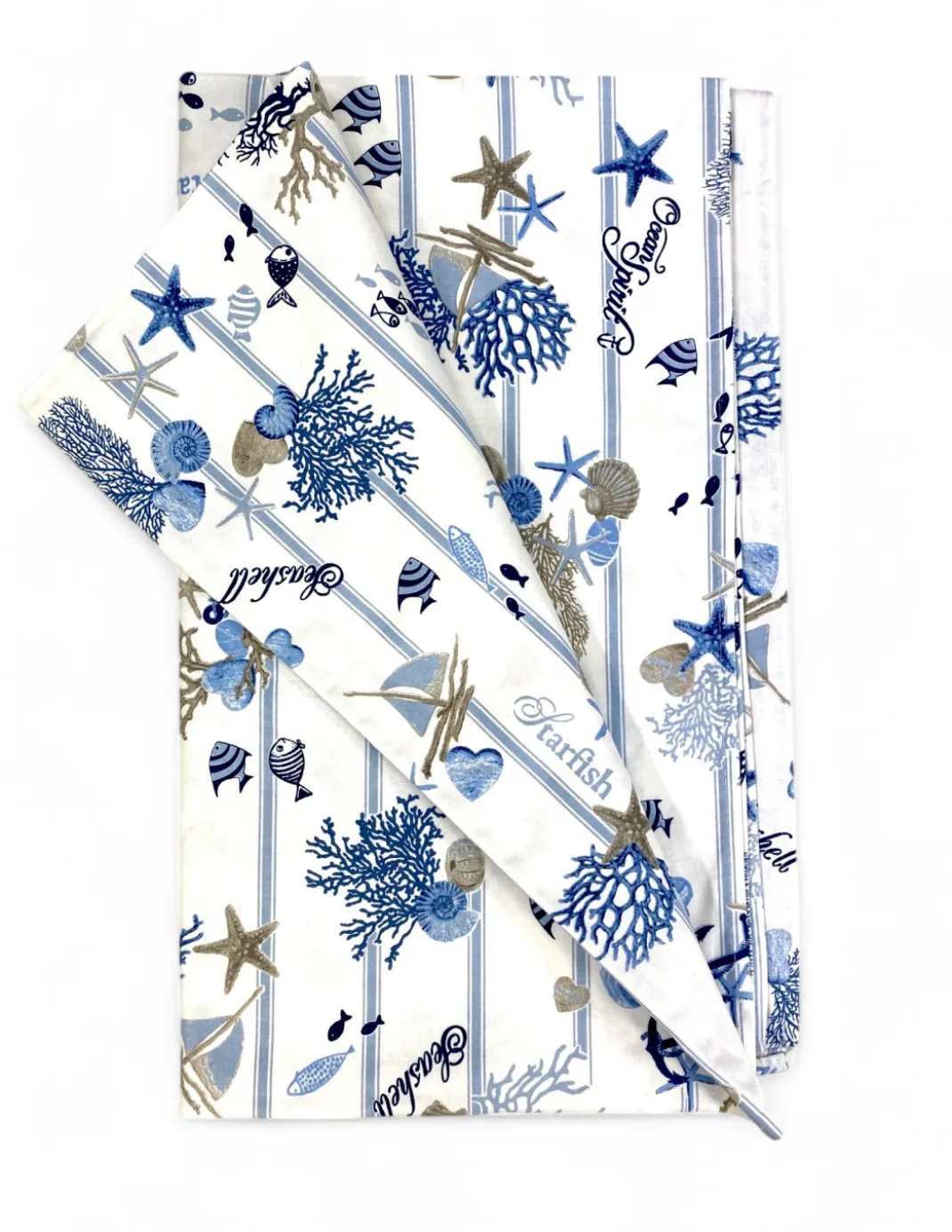 Tovaglia in Cotone Sissi Mare e Riga – Stile Marinaro – Made in Italy – Lavabile