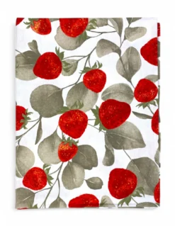 Tovaglia in Cotone Sissi – Stampa Fragole – Made in Italy – Artigianale e Lavabile