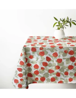 Tovaglia in Cotone Sissi – Stampa Fragole – Made in Italy – Artigianale e Lavabile