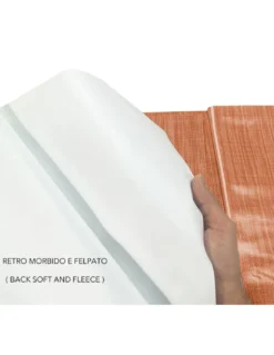 Tovaglia LIMA Arancio – Tela Cerata Plastificata PVC Lavabile Antiscivolo Effetto Lino – Made in Italy