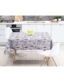 TOVAGLIA LIMA © in TELA CERATA plastificata LAVABILE idrorepellente in PVC LAVANDA made in Italy