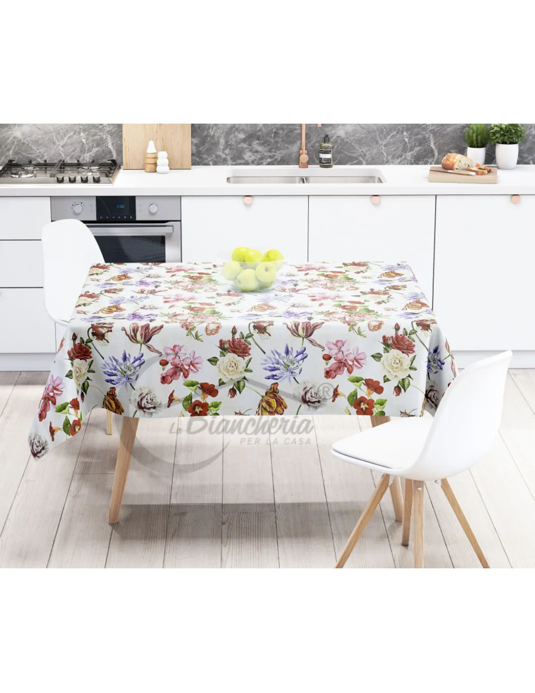 TOVAGLIA LIMA © in TELA CERATA plastificata LAVABILE idrorepellente in PVC FIORI made in Italy
