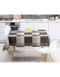 TOVAGLIA LIMA © in TELA CERATA plastificata LAVABILE idrorepellente in PVC MODERN marrone made in Italy