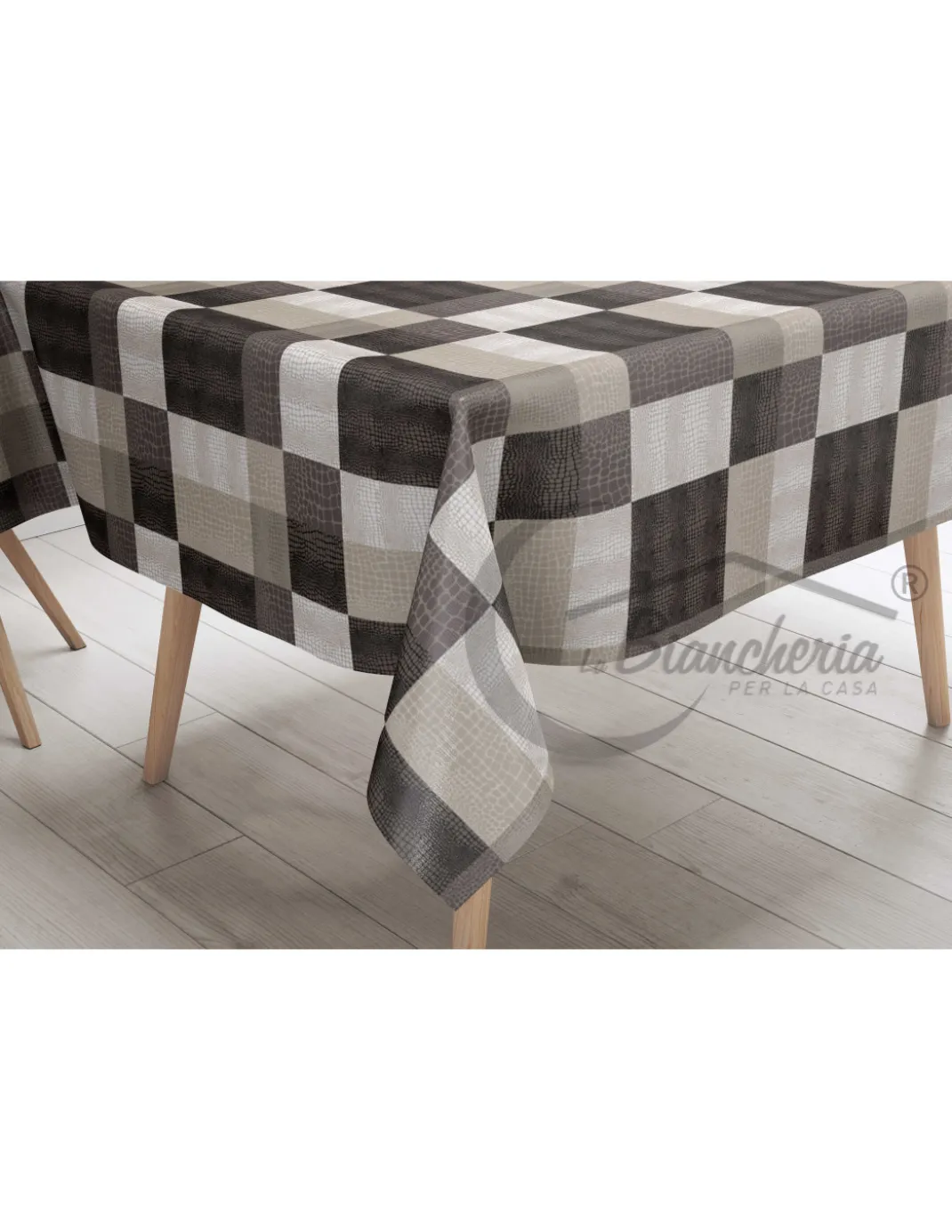 TOVAGLIA LIMA © in TELA CERATA plastificata LAVABILE idrorepellente in PVC MODERN marrone made in Italy