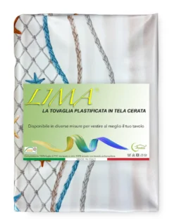 TOVAGLIA LIMA © in TELA CERATA plastificata LAVABILE idrorepellente in PVC STELLE MARINE made in Italy