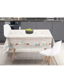 TOVAGLIA LIMA © in TELA CERATA plastificata LAVABILE idrorepellente in PVC STELLE MARINE made in Italy