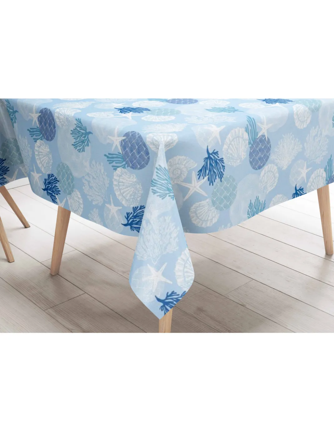TOVAGLIA LIMA © in TELA CERATA plastificata LAVABILE idrorepellente in PVC CORALLI Blu Made in Italy