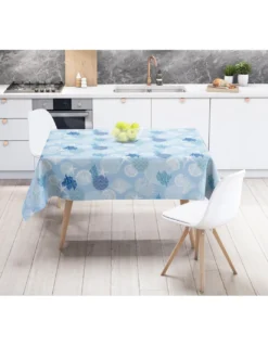 TOVAGLIA LIMA © in TELA CERATA plastificata LAVABILE idrorepellente in PVC CORALLI Blu Made in Italy