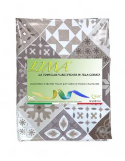 TOVAGLIA LIMA © in TELA CERATA plastificata LAVABILE idrorepellente in PVC MAIOLICHE Sabbia Made in Italy