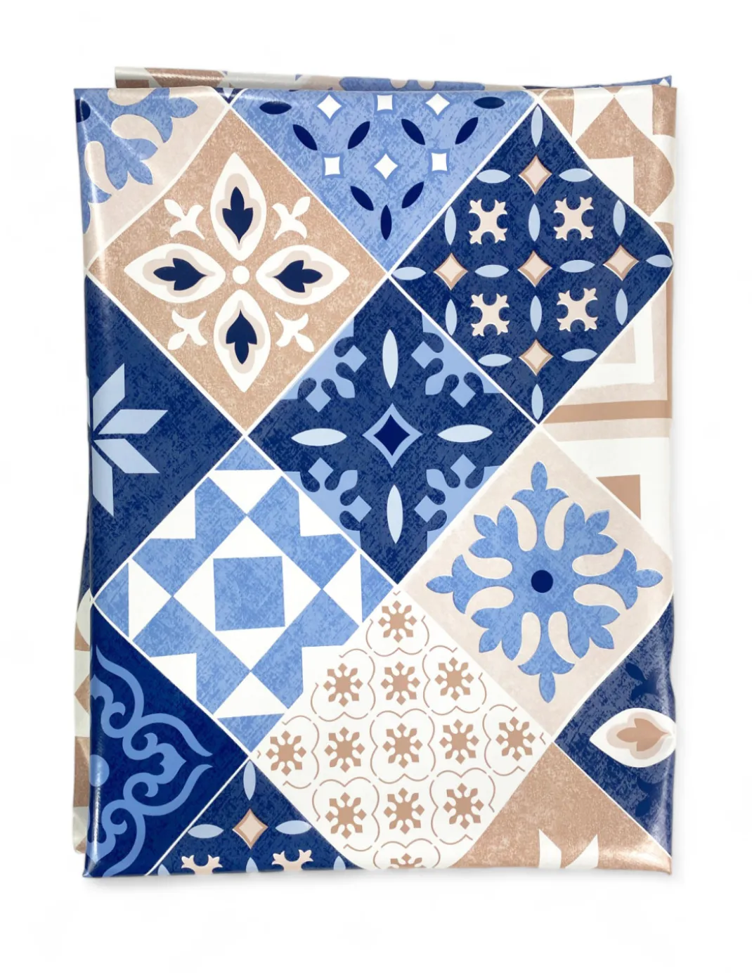 TOVAGLIA LIMA © in TELA CERATA plastificata LAVABILE idrorepellente in PVC MAIOLICHE Azzurre Made in Italy