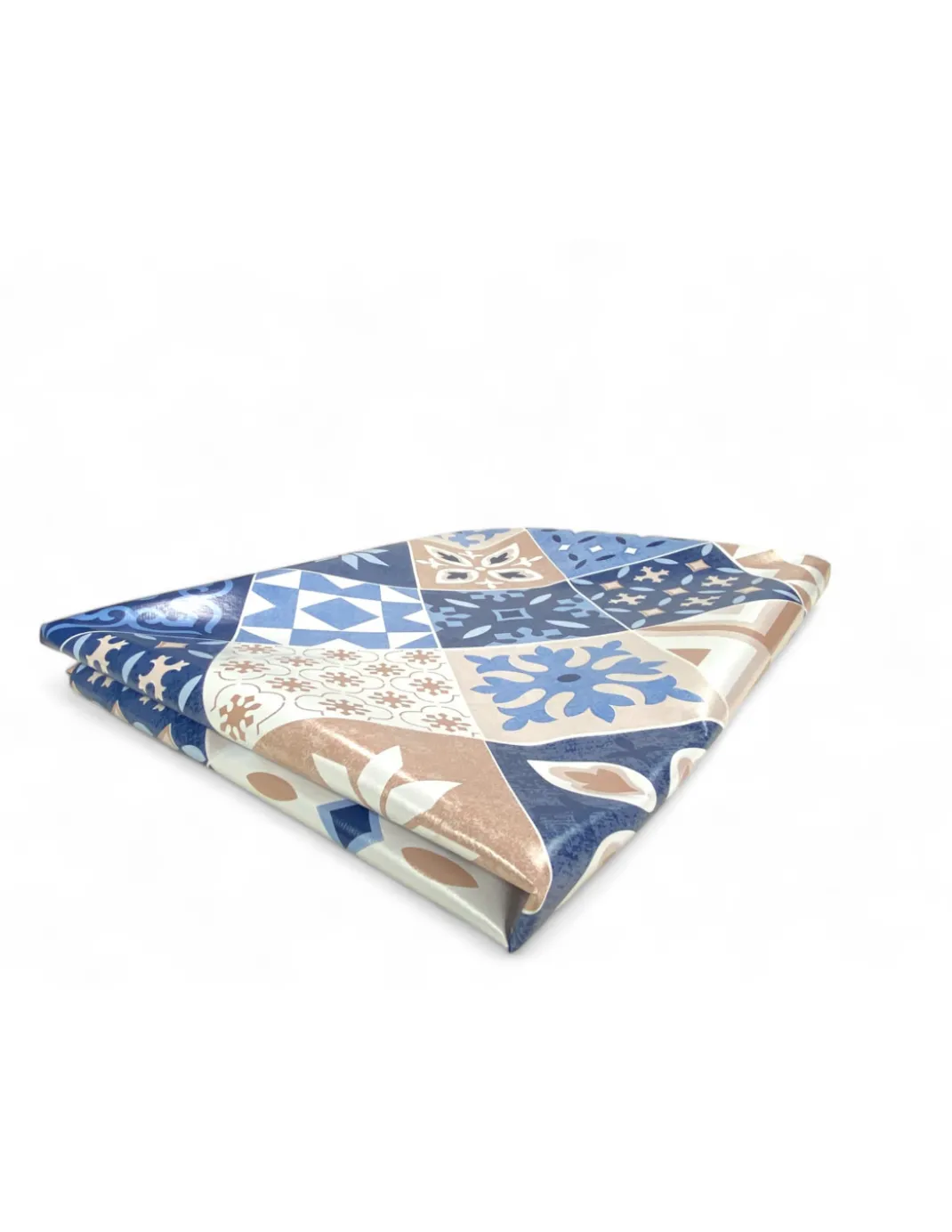 TOVAGLIA LIMA © in TELA CERATA plastificata LAVABILE idrorepellente in PVC MAIOLICHE Azzurre Made in Italy
