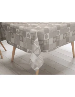 TOVAGLIA LIMA © in TELA CERATA plastificata LAVABILE idrorepellente in PVC CUORE BEIGE Made in Italy