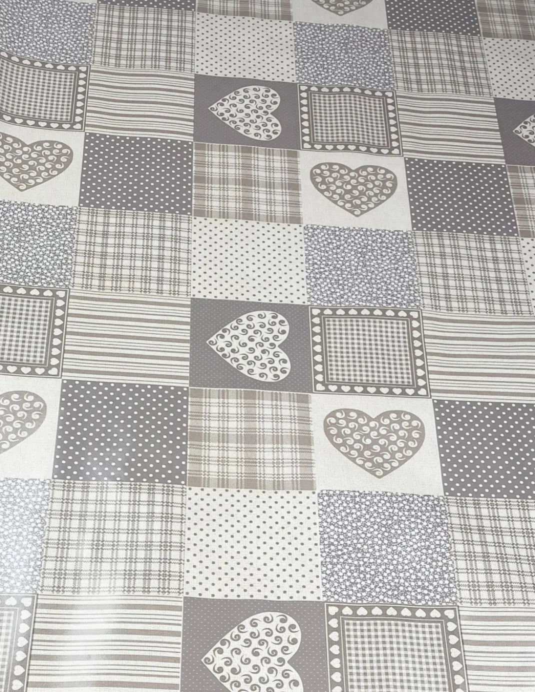 TOVAGLIA LIMA © in TELA CERATA plastificata LAVABILE idrorepellente in PVC CUORE BEIGE Made in Italy