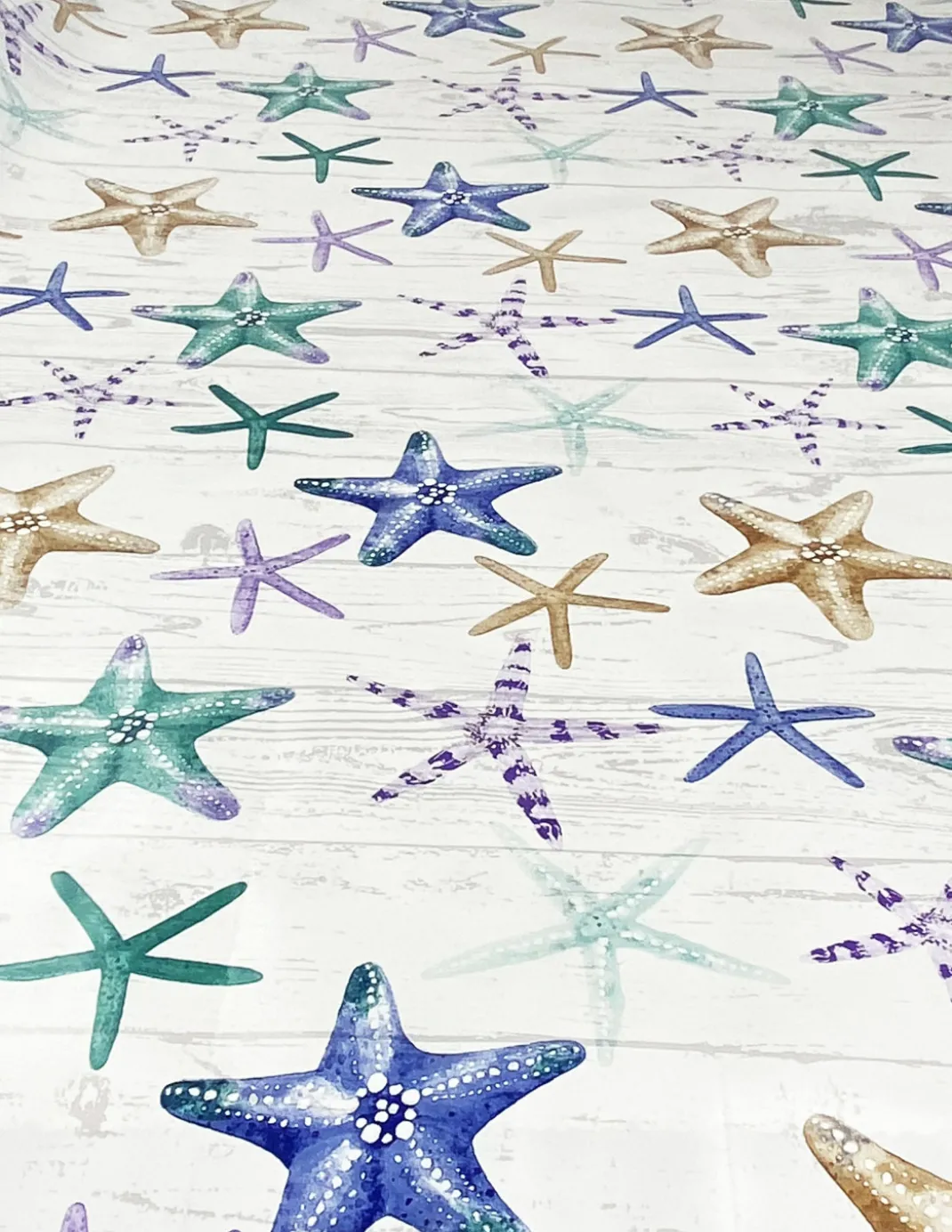 TOVAGLIA LIMA © in TELA CERATA plastificata LAVABILE idrorepellente in PVC STELLE MARINE Made in Italy
