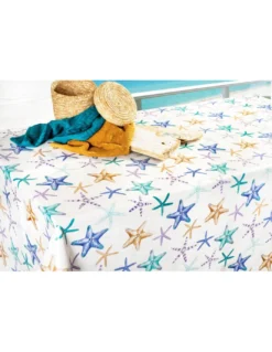 TOVAGLIA LIMA © in TELA CERATA plastificata LAVABILE idrorepellente in PVC STELLE MARINE Made in Italy
