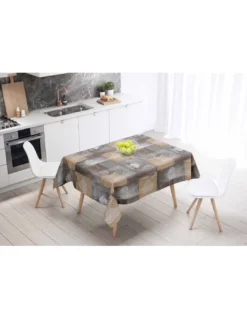 TOVAGLIA LIMA © in TELA CERATA plastificata LAVABILE idrorepellente in PVC TIROLESE Marrone made in Italy