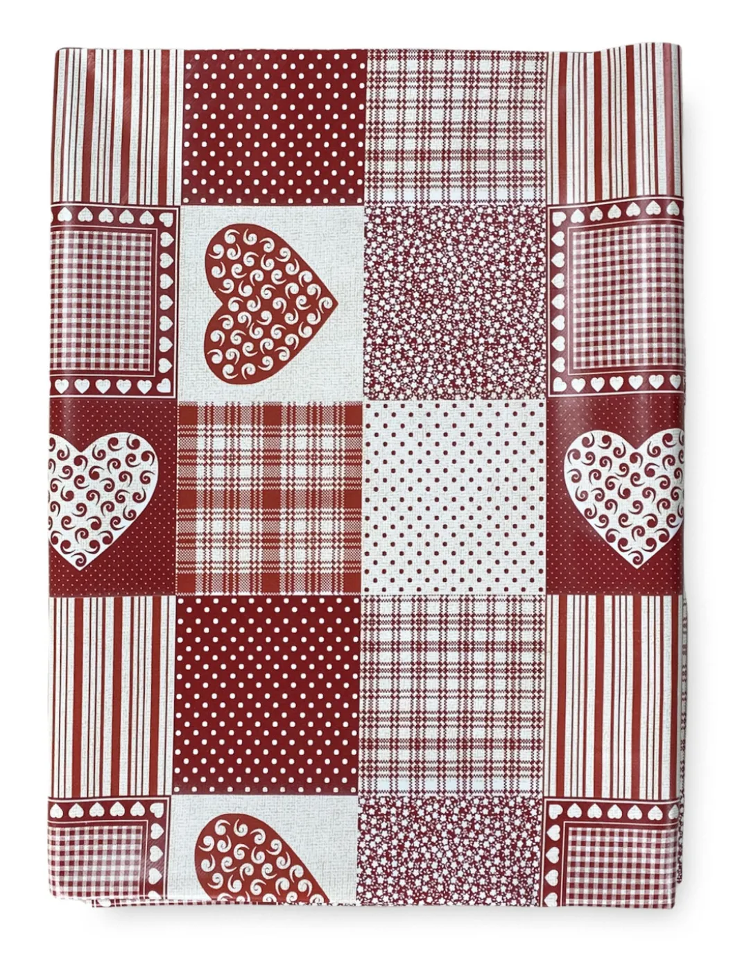 TOVAGLIA LIMA © in TELA CERATA plastificata LAVABILE idrorepellente in PVC CUORE ROSSO made in Italy