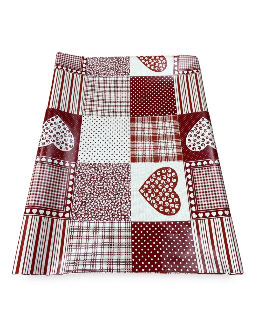 TOVAGLIA LIMA © in TELA CERATA plastificata LAVABILE idrorepellente in PVC CUORE ROSSO made in Italy