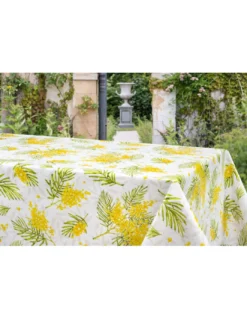 Tovaglia LIMA Mimosa – Tela Cerata Plastificata PVC Lavabile Antiscivolo Effetto Lino – Made in Italy
