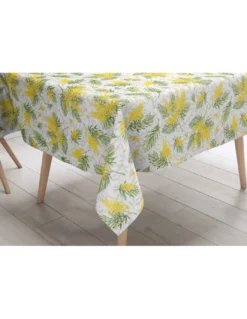Tovaglia LIMA Mimosa – Tela Cerata Plastificata PVC Lavabile Antiscivolo Effetto Lino – Made in Italy