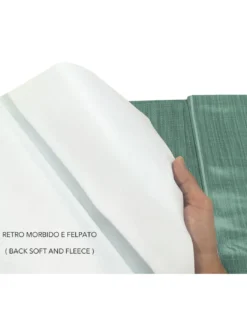 Tovaglia LIMA Verde Scuro – Tela Cerata Plastificata PVC Lavabile Antiscivolo Effetto Lino – Made in Italy