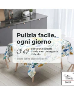 Tovaglia Plastificata PVC LIMA Pesci Colorati, Impermeabile Lavabile, Retro Felpato Antiscivolo, Made in Italy