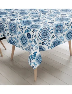 Tovaglia Plastificata PVC LIMA “Capri Blu” Impermeabile Lavabile, Retro Felpato Antiscivolo, Made in Italy