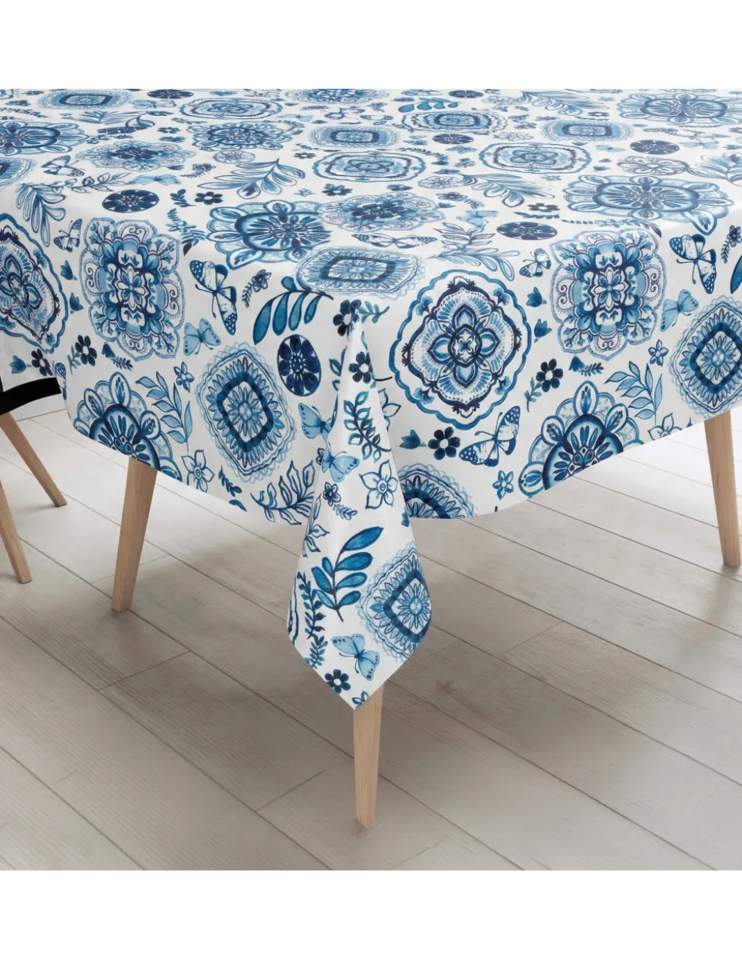 Tovaglia Plastificata PVC LIMA “Capri Blu” Impermeabile Lavabile, Retro Felpato Antiscivolo, Made in Italy