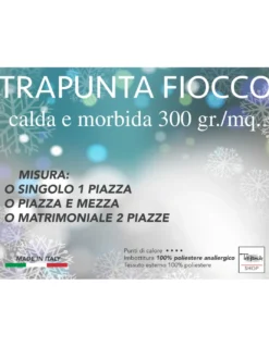TRAPUNTA FIOCCO © Puntinato GRIGIO PIUMONE invernale made in Italy